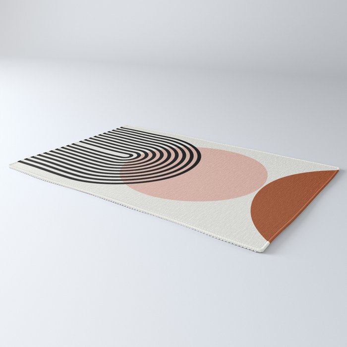 terracotta sun and moon abstract  Rug Gallery Image 3
