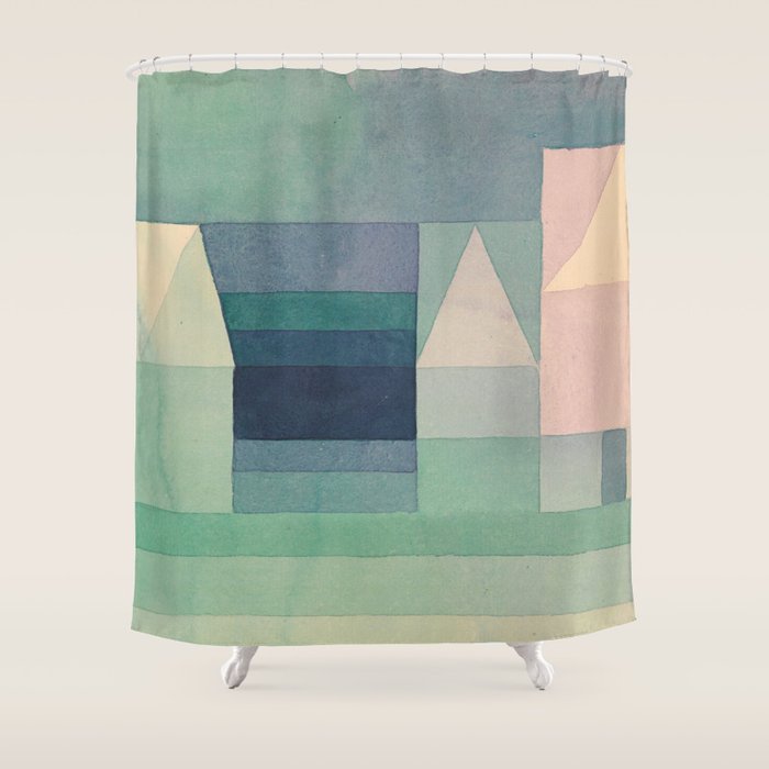 Paul Klee "Three Houses 1922" Shower Curtain Gallery Image 1
