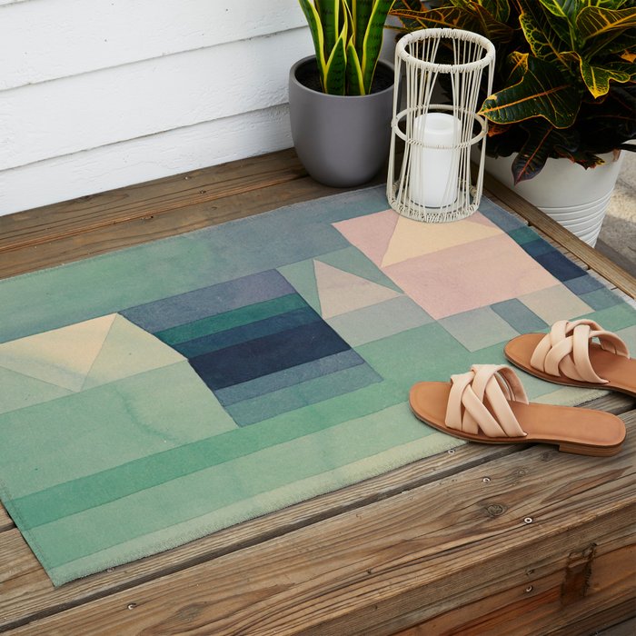 Paul Klee "Three Houses 1922" Outdoor Rug Gallery Image 2