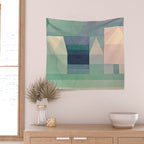Paul Klee "Three Houses 1922" Wall Tapestry Gallery Image 2