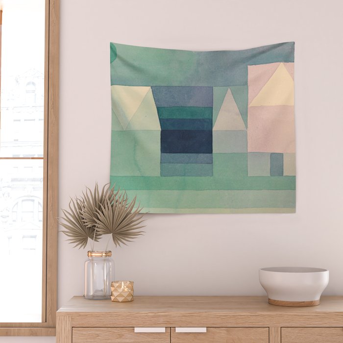 Paul Klee "Three Houses 1922" Wall Tapestry Gallery Image 2