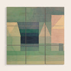 Paul Klee "Three Houses 1922" Wood Wall Art Gallery Image 1