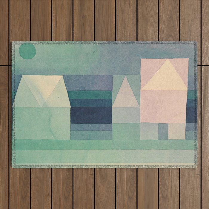 Paul Klee "Three Houses 1922" Outdoor Rug Gallery Image 1