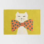 Cat with incredebly oversized humongous bowtie Rug Gallery Image 2