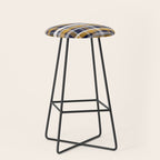 Modern Retro Plaid in Mustard Yellow, White, Navy Blue, and Grey Stool Gallery Image 1