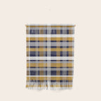 Modern Retro Plaid in Mustard Yellow, White, Navy Blue, and Grey Wall Hanging Gallery Image 1
