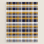 Modern Retro Plaid in Mustard Yellow, White, Navy Blue, and Grey Jigsaw Puzzle Gallery Image 1