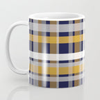 Modern Retro Plaid in Mustard Yellow, White, Navy Blue, and Grey Coffee Mug Gallery Image 3
