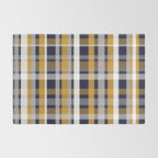 Modern Retro Plaid in Mustard Yellow, White, Navy Blue, and Grey Rug Gallery Image 2