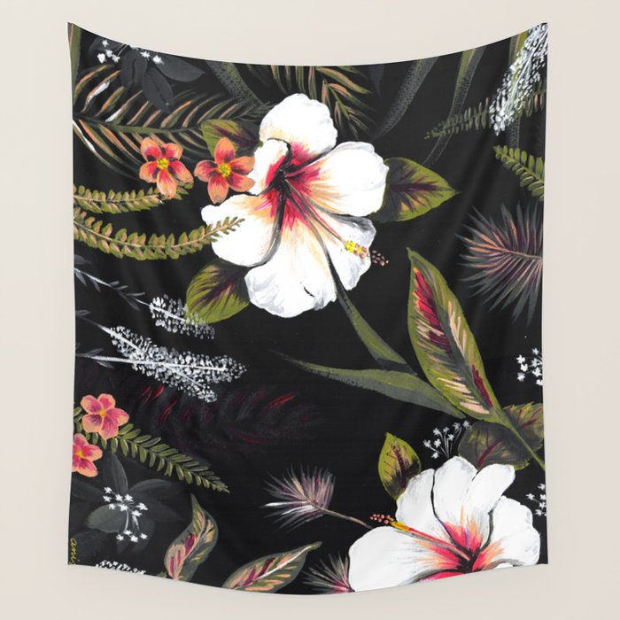 Tropical Night Wall Tapestry Gallery Image 1