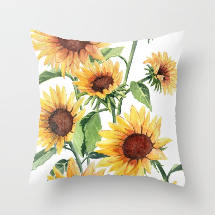 Sunflowers Throw Pillow Gallery Image 1