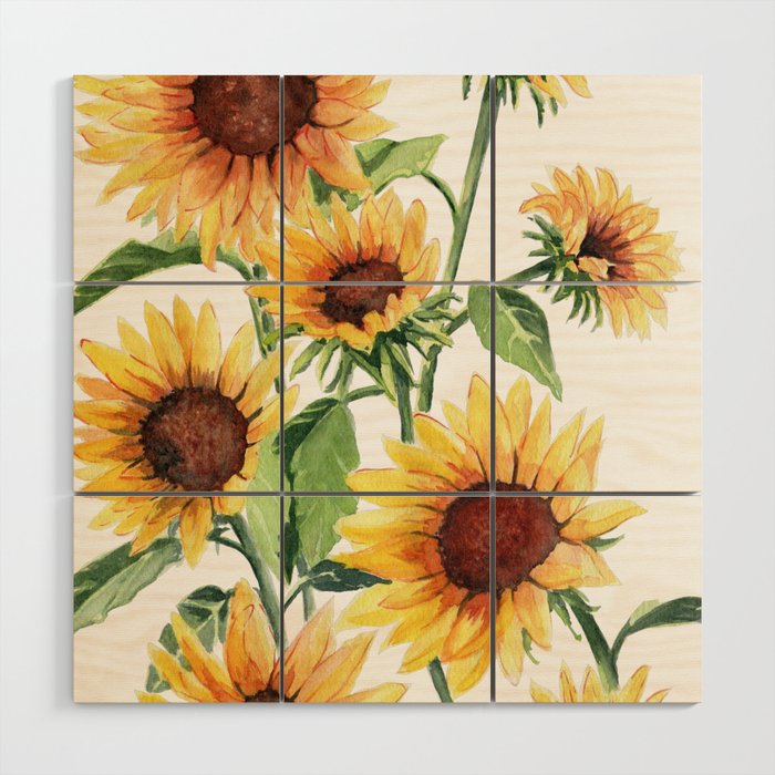 Sunflowers Wood Wall Art Gallery Image 1