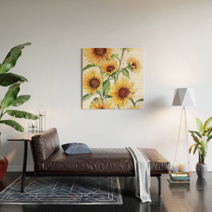 Sunflowers Wood Wall Art Gallery Image 2