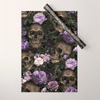 Skull and Rose Garden Wrapping Paper Gallery Image 1