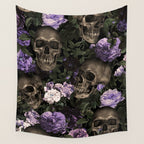 Skull and Rose Garden Wall Tapestry Gallery Image 4