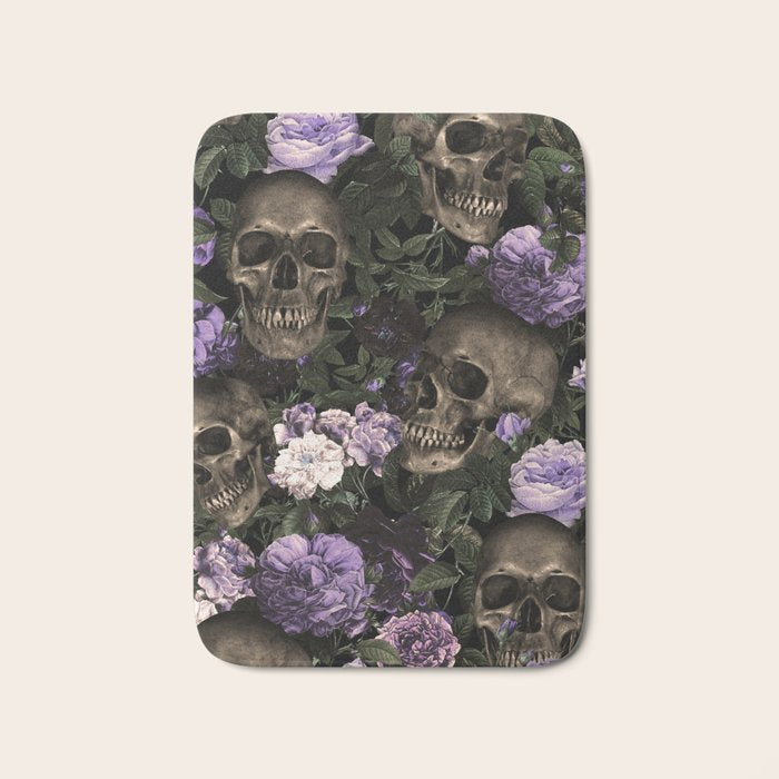 Skull and Rose Garden Bath Mat Gallery Image 1