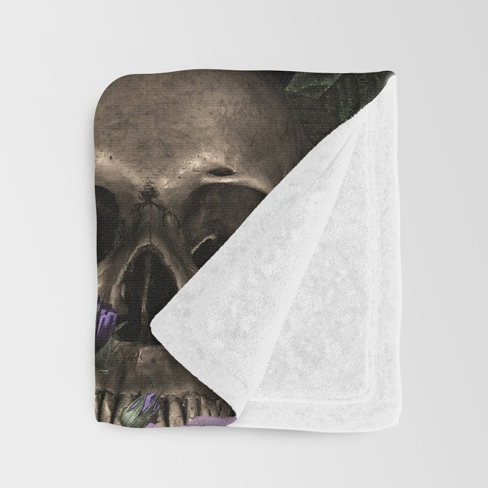 Skull and Rose Garden Throw Blanket Gallery Image 3