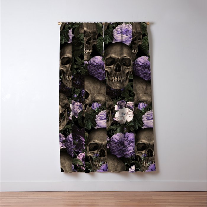 Skull and Rose Garden Window Curtain Gallery Image 3