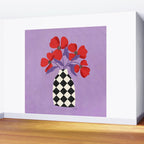 Poppies and vase of squares and diamonds Wall Mural Gallery Image 2