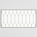 Long Honeycomb Minimalist Geometric Pattern in Sage Green and White Desk Mat Gallery Image 3