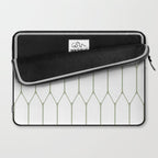 Long Honeycomb Minimalist Geometric Pattern in Sage Green and White Laptop Sleeve Gallery Image 2