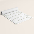 Long Honeycomb Minimalist Geometric Pattern in Sage Green and White Yoga Mat Gallery Image 2