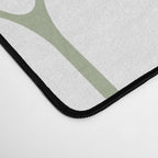 Long Honeycomb Minimalist Geometric Pattern in Sage Green and White Desk Mat Gallery Image 4