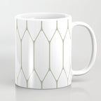 Long Honeycomb Minimalist Geometric Pattern in Sage Green and White Coffee Mug Gallery Image 1