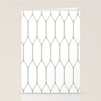 Long Honeycomb Minimalist Geometric Pattern in Sage Green and White Stationery Card Gallery Image 2