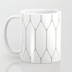 Long Honeycomb Minimalist Geometric Pattern in Sage Green and White Coffee Mug Gallery Image 3