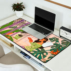 Very Peri plant lady mindful gardening greenhouse jungle | Caroline Bonne Muller Desk Mat Gallery Image 2