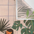Very Peri plant lady mindful gardening greenhouse jungle | Caroline Bonne Muller Wall Tapestry Gallery Image 3