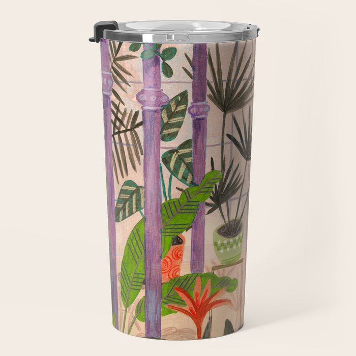 Very Peri plant lady mindful gardening greenhouse jungle | Caroline Bonne Muller Travel Mug Gallery Image 3