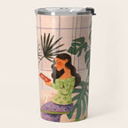 Very Peri plant lady mindful gardening greenhouse jungle | Caroline Bonne Muller Travel Mug Gallery Image 2