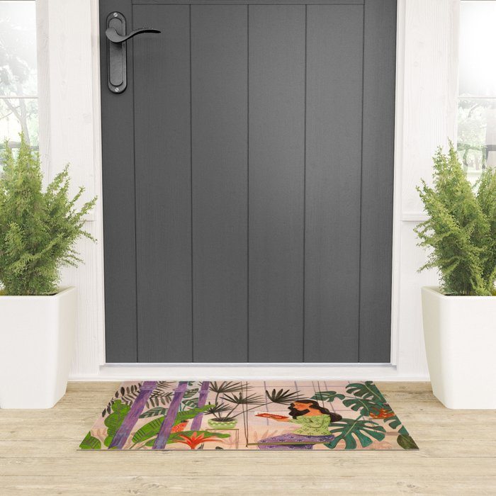 Very Peri plant lady mindful gardening greenhouse jungle | Caroline Bonne Muller Welcome Mat Gallery Image 3