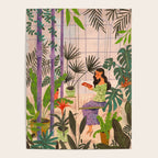 Very Peri plant lady mindful gardening greenhouse jungle | Caroline Bonne Muller Poster Gallery Image 4