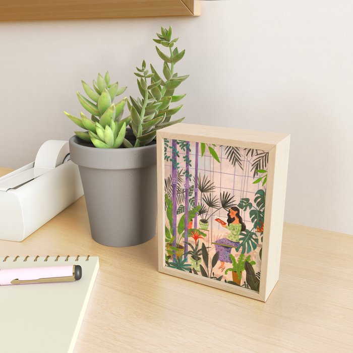 Very Peri plant lady mindful gardening greenhouse jungle | Caroline Bonne Muller Mini Art Print Gallery Image 2