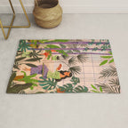 Very Peri plant lady mindful gardening greenhouse jungle | Caroline Bonne Muller Rug Gallery Image 1
