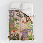 Very Peri plant lady mindful gardening greenhouse jungle | Caroline Bonne Muller Comforter Gallery Image 6