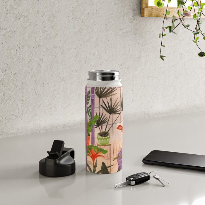 Very Peri plant lady mindful gardening greenhouse jungle | Caroline Bonne Muller Water Bottle Gallery Image 4