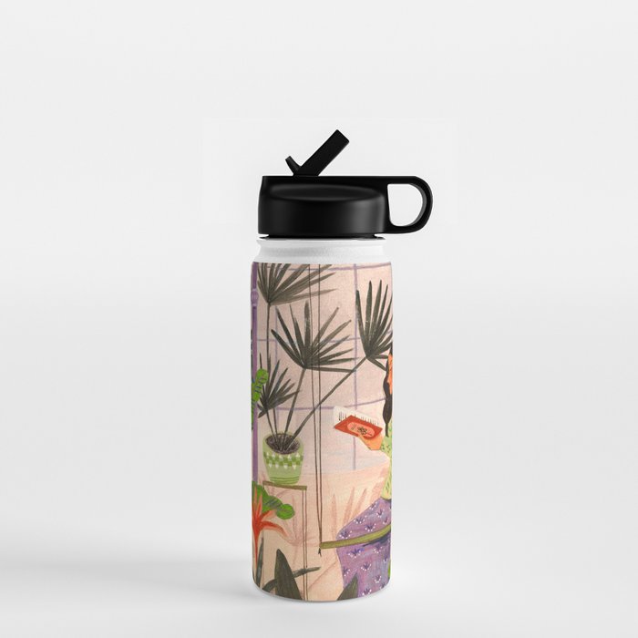 Very Peri plant lady mindful gardening greenhouse jungle | Caroline Bonne Muller Water Bottle Gallery Image 1