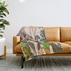 Very Peri plant lady mindful gardening greenhouse jungle | Caroline Bonne Muller Throw Blanket Gallery Image 1