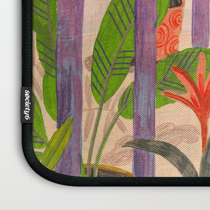 Very Peri plant lady mindful gardening greenhouse jungle | Caroline Bonne Muller Laptop Sleeve Gallery Image 3