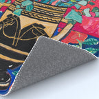 Persephone Painting - Bouquet of Iris and Strelitzia Flowers in Greek Horse Vase Against Coral Pink Rug Gallery Image 4