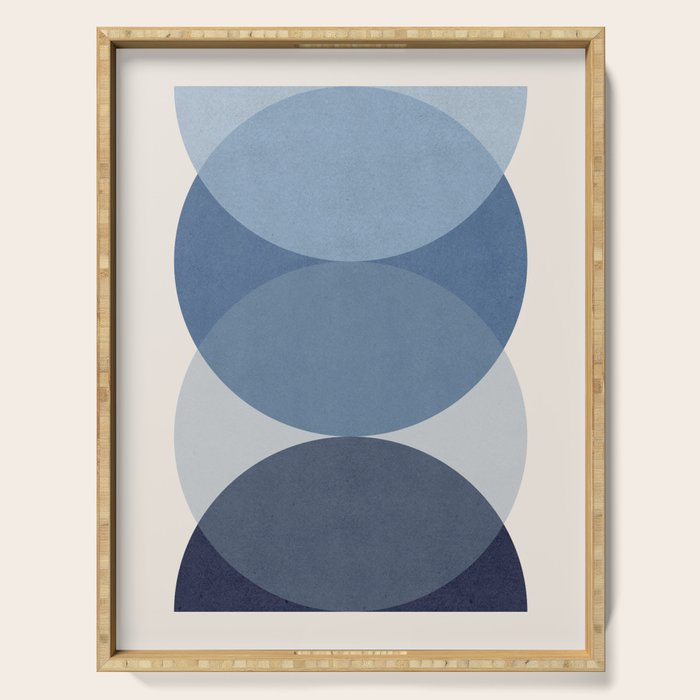 Circle Half-circle 2 - Blue  Serving Tray Gallery Image 1