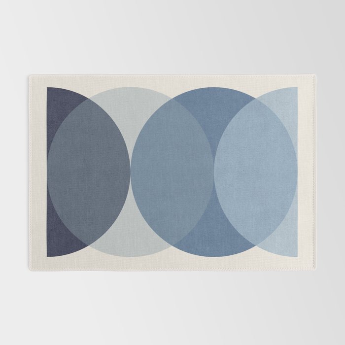 Circle Half-circle 2 - Blue  Rug Gallery Image 2