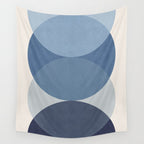 Circle Half-circle 2 - Blue  Wall Tapestry Gallery Image 4