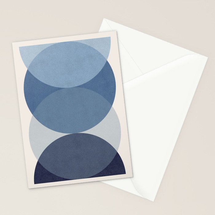 Circle Half-circle 2 - Blue  Stationery Card Gallery Image 2