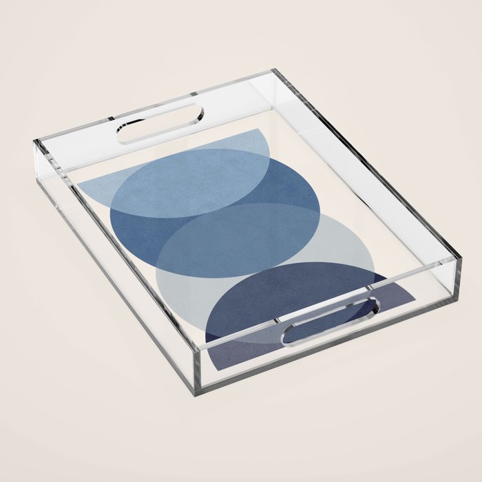 Circle Half-circle 2 - Blue  Acrylic Tray Gallery Image 1