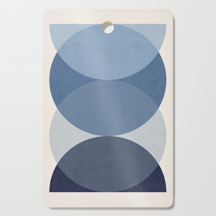 Circle Half-circle 2 - Blue  Cutting Board Gallery Image 1